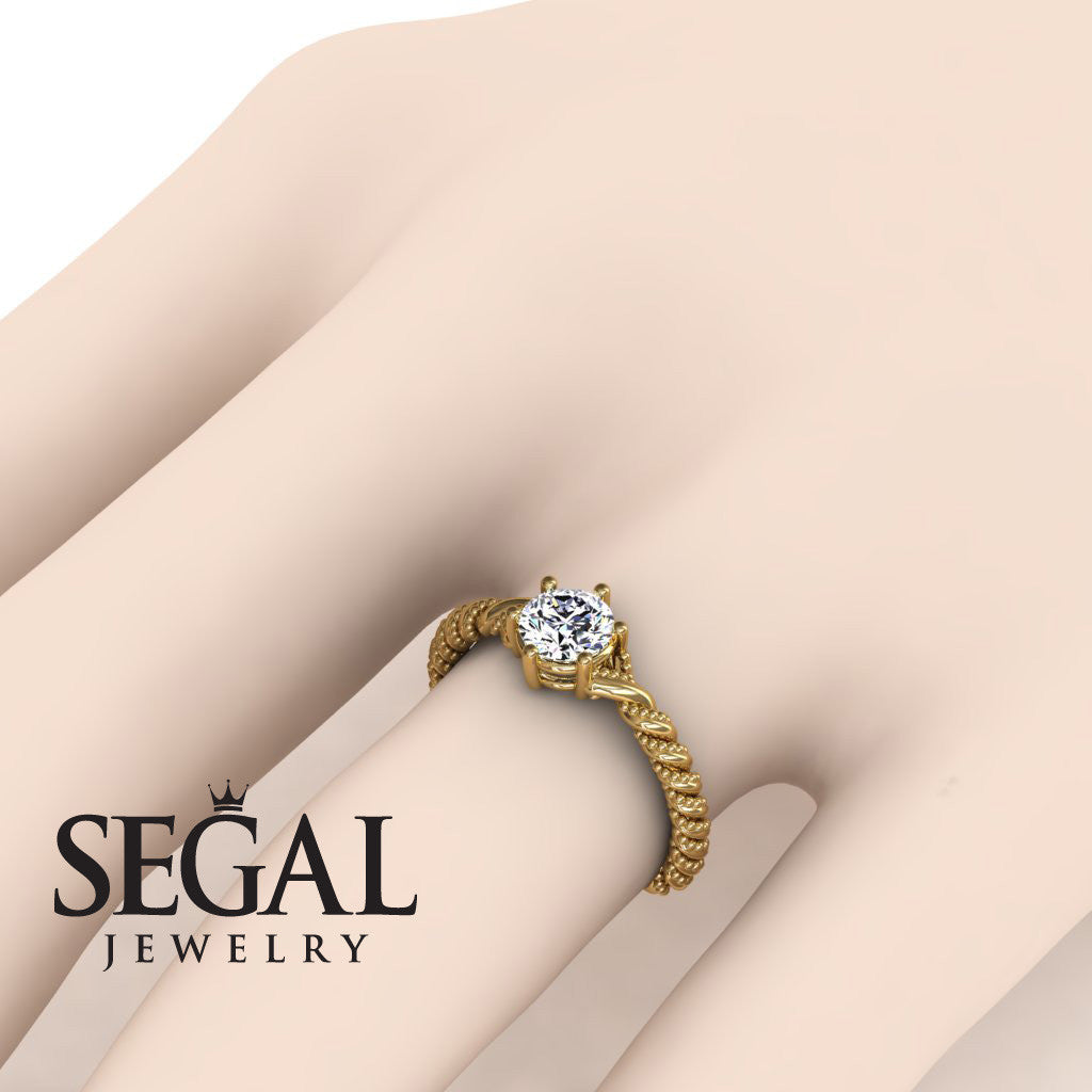 The Braid Ring - Yellow Gold Vintage Diamond Ring- Keira no. 1