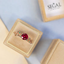 Ready to ship Leaves All Around Ruby Ring - Sydney 2ct image 1