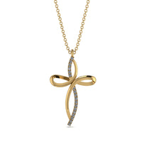 Unique Diamond Swirling Cross Necklace - Arthur No. 1 image 1