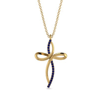 Unique Sapphire Swirling Cross Necklace - Arthur No. 13 image 1