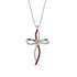 Unique Ruby Swirling Cross Necklace - Arthur No. 12