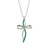 Unique Emerald Swirling Cross Necklace - Arthur No. 6
