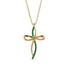 Unique Emerald Swirling Cross Necklace - Arthur No. 4