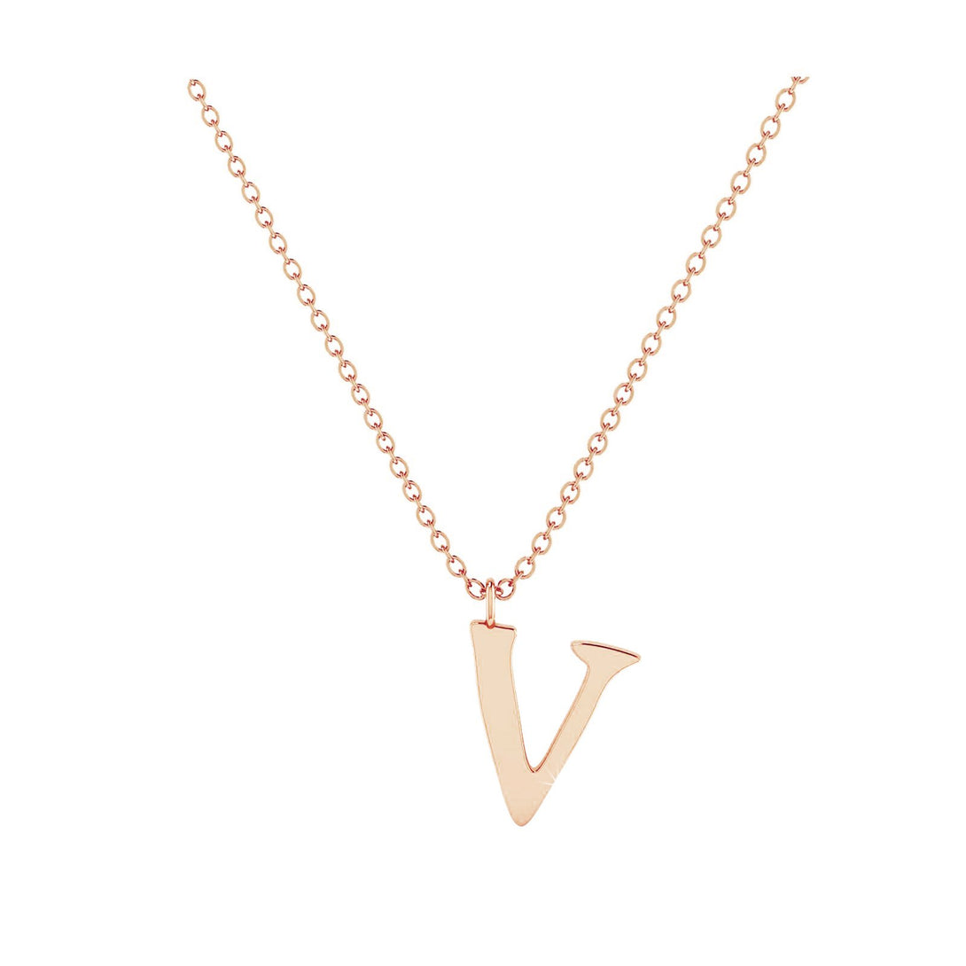 V - Letter Name Necklace Initial Necklace