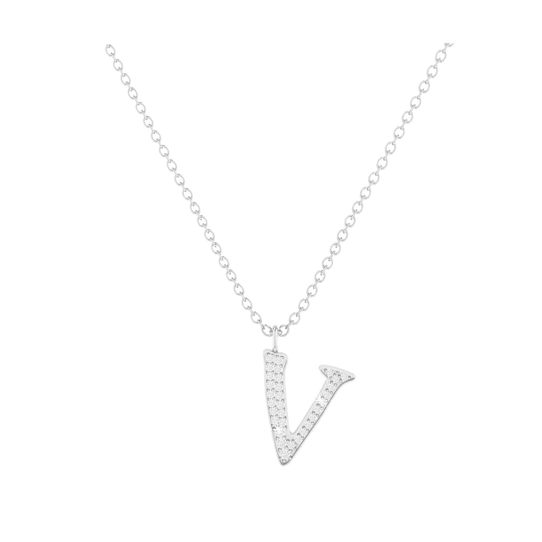 V - Letter Name Necklace Initial Necklace