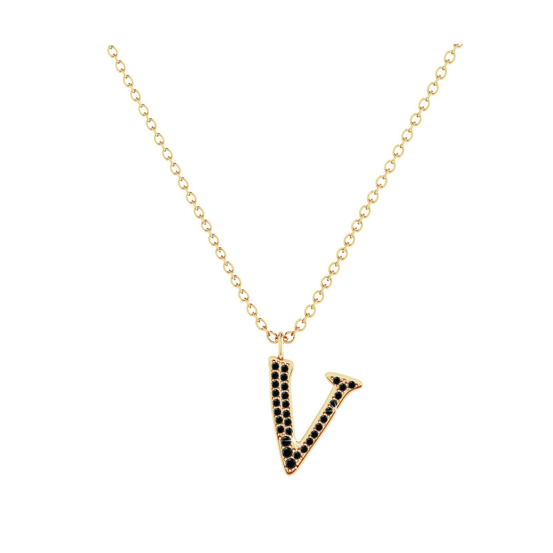V - Letter Name Necklace Initial Necklace