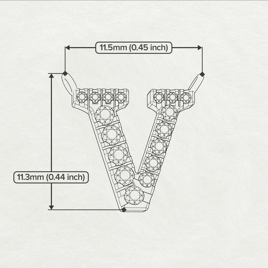 Diamond Gold Initial Necklace - V