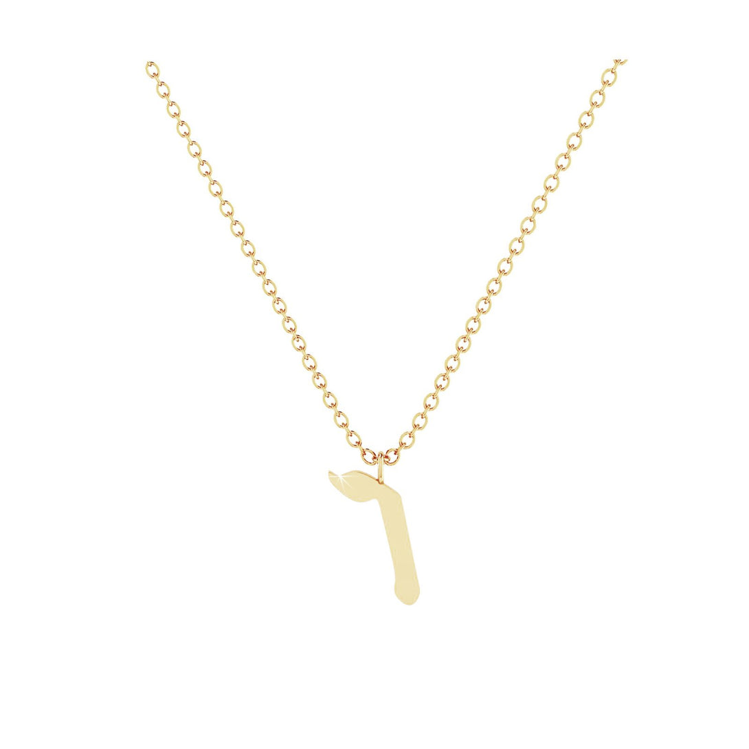 Vav - Hebrew Alef-Bet letter diamond Necklace - V letter