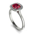 Vintage Classic Halo Cushion Ruby Ring - Skylar No. 12