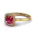 Vintage Classic Halo Cushion Ruby Ring - Skylar No. 10