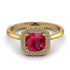Vintage Classic Halo Cushion Ruby Ring - Skylar No. 10