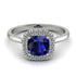 Vintage Classic Halo Cushion Sapphire Ring - Skylar No. 15