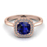 Vintage Classic Halo Cushion Sapphire Ring - Skylar No. 14