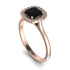 Vintage Classic Halo Cushion Black Diamond Ring - Skylar No. 8