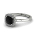 Vintage Classic Halo Cushion Black Diamond Ring - Skylar No. 9