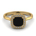 Vintage Classic Halo Cushion Black Diamond Ring - Skylar No. 7