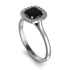 Vintage Classic Halo Cushion Black Diamond Ring - Skylar No. 9