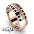 Vintage Princess Black Diamond Wedding Band - Daniel No. 5