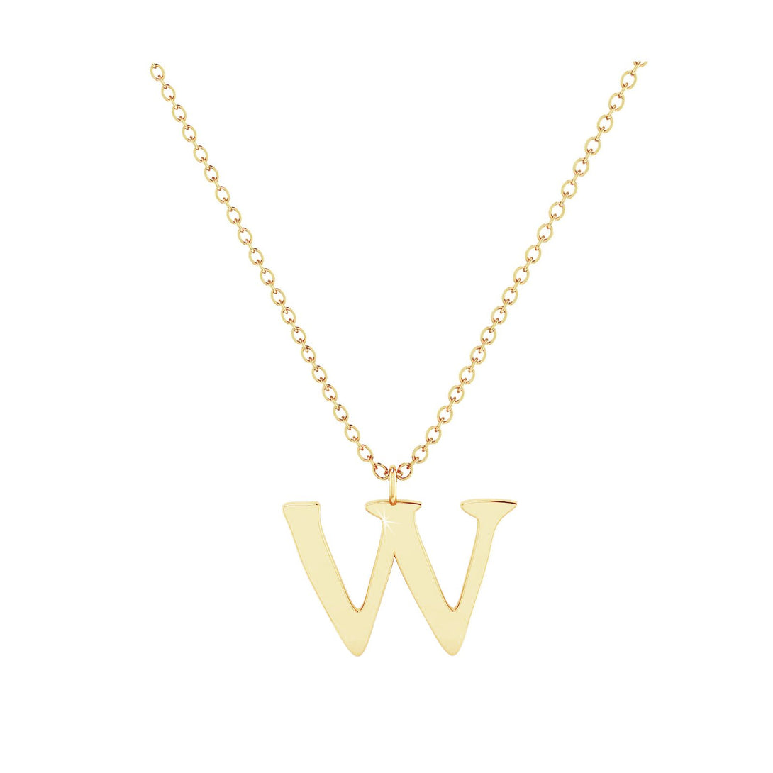 W - Letter Name Necklace Initial Necklace