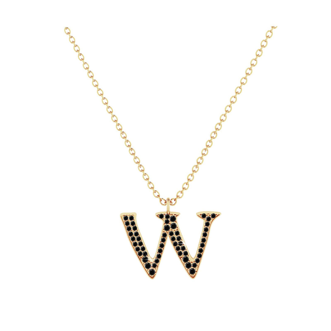 W - Letter Name Necklace Initial Necklace