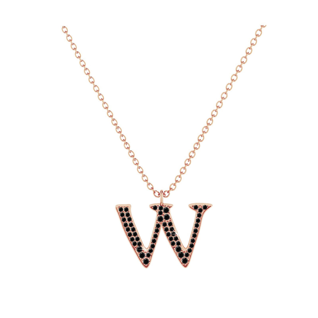 W - Letter Name Necklace Initial Necklace