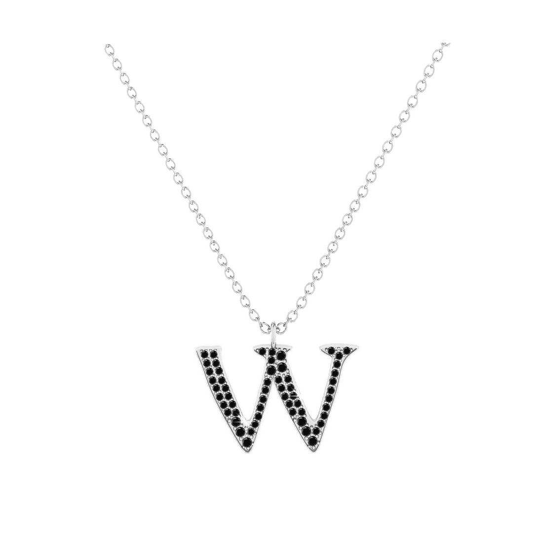 W - Letter Name Necklace Initial Necklace