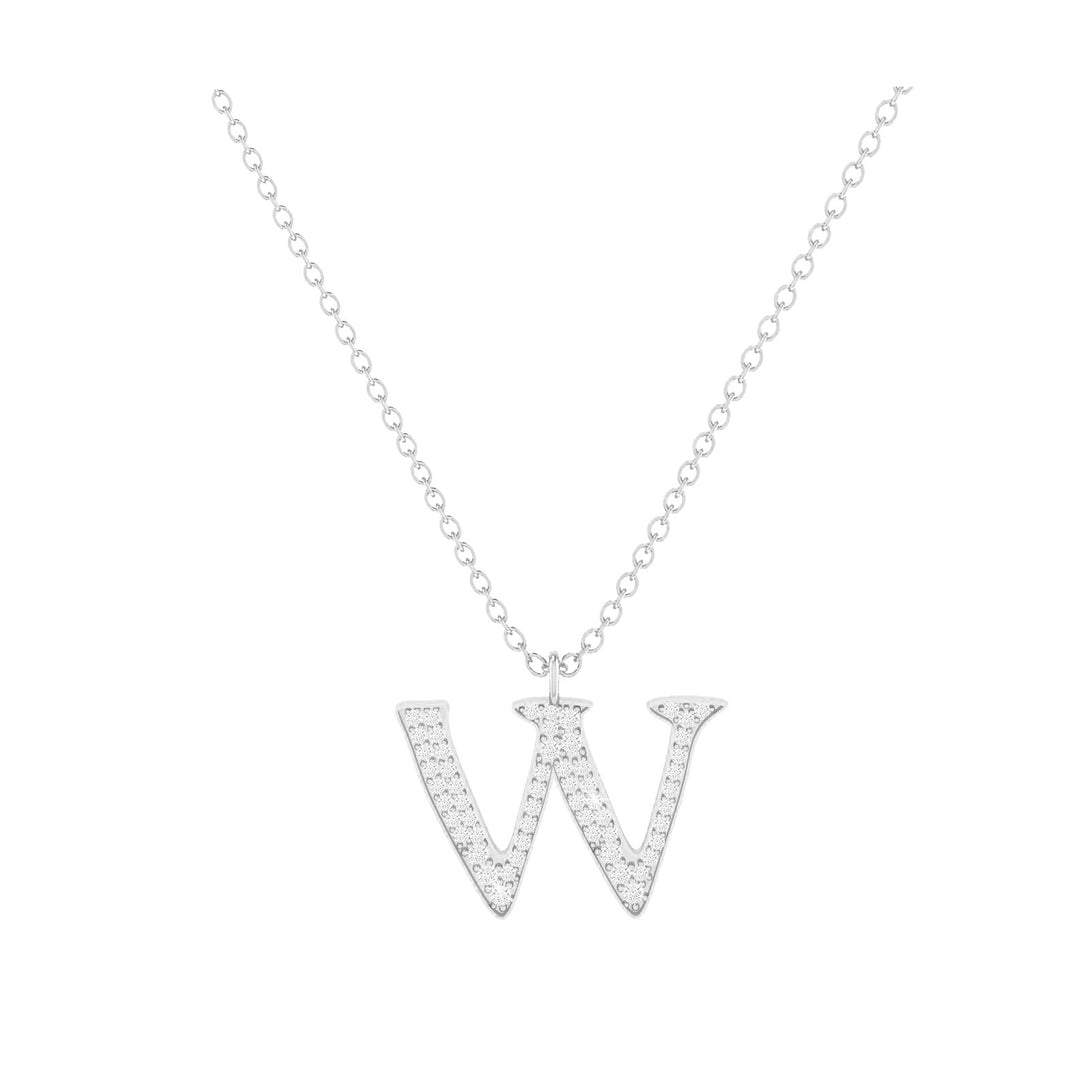 W - Letter Name Necklace Initial Necklace