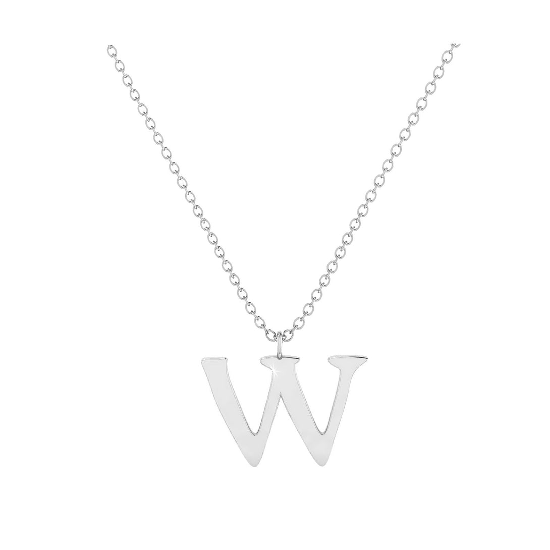 W - Letter Name Necklace Initial Necklace