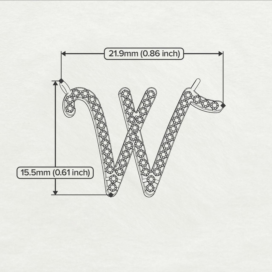 Black Diamond Gold Letter Necklace - W