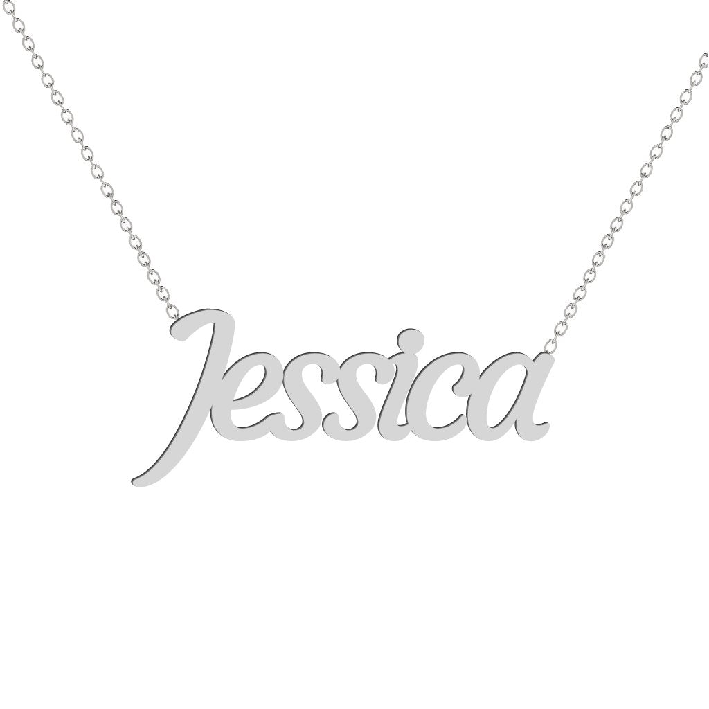 Gold Name Necklace – Jessica | 14K Solid Gold