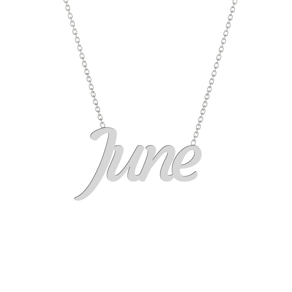 Gold Name Necklace - June