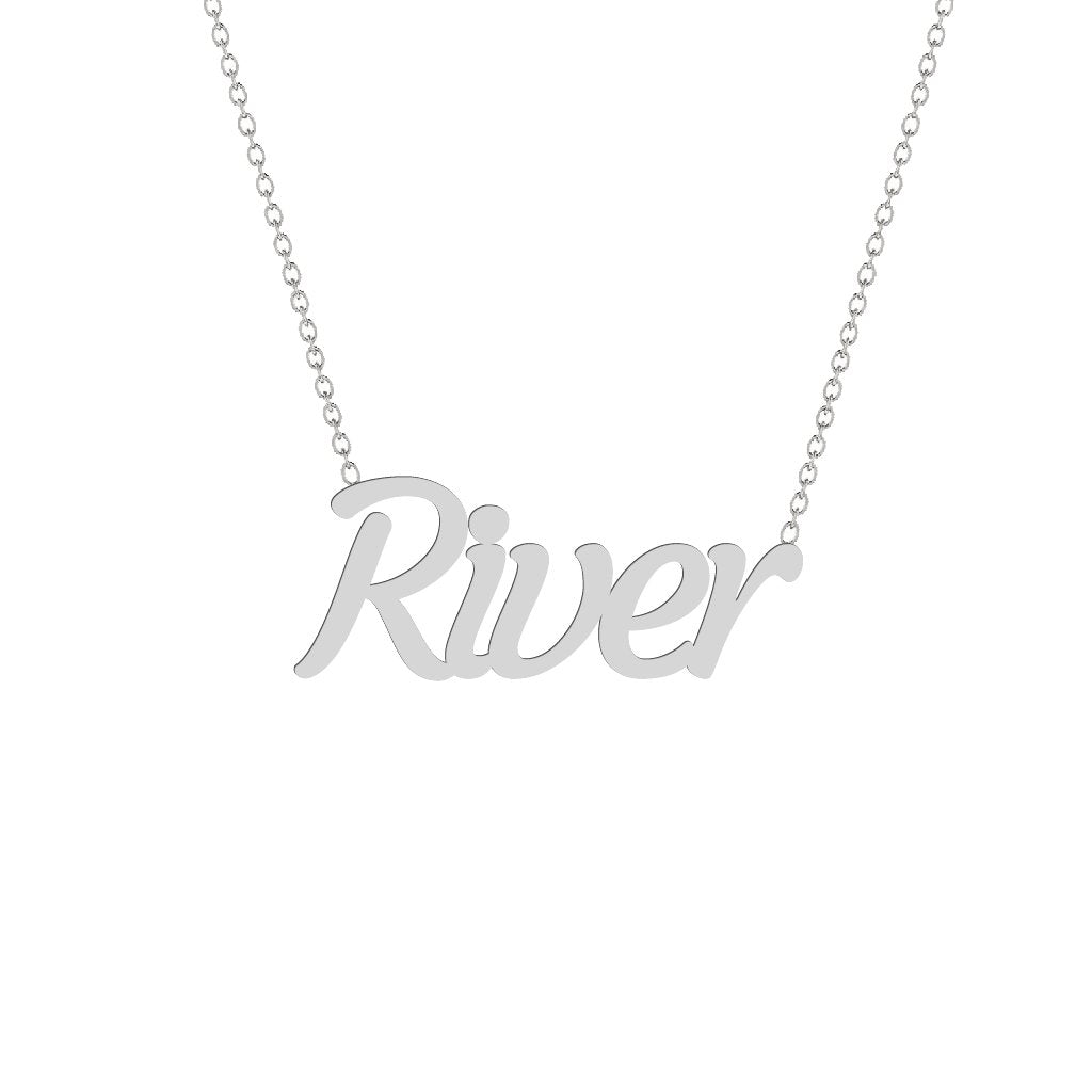 Gold Name Necklace - River