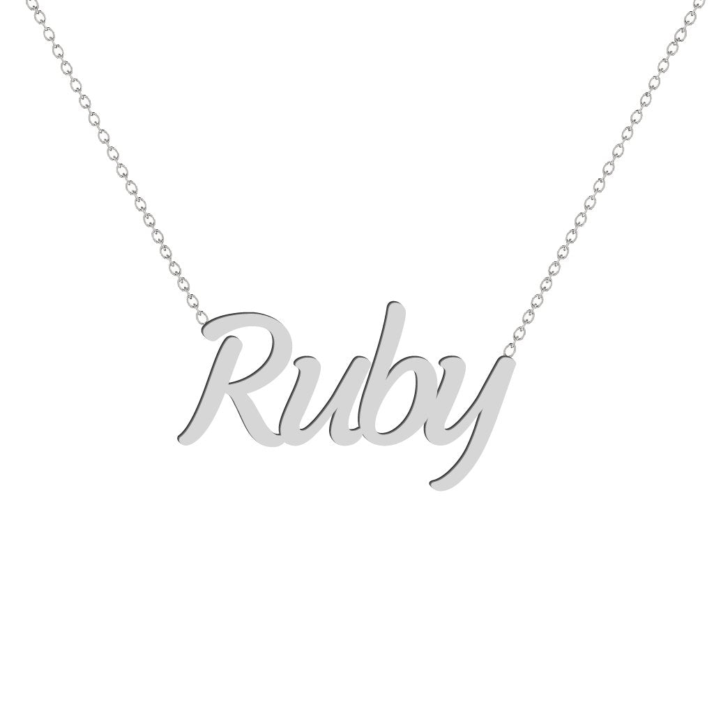 Gold Name Necklace - Ruby