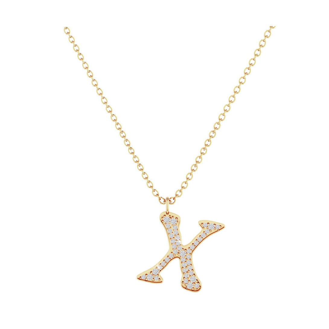 X - Letter Name Necklace Initial Necklace