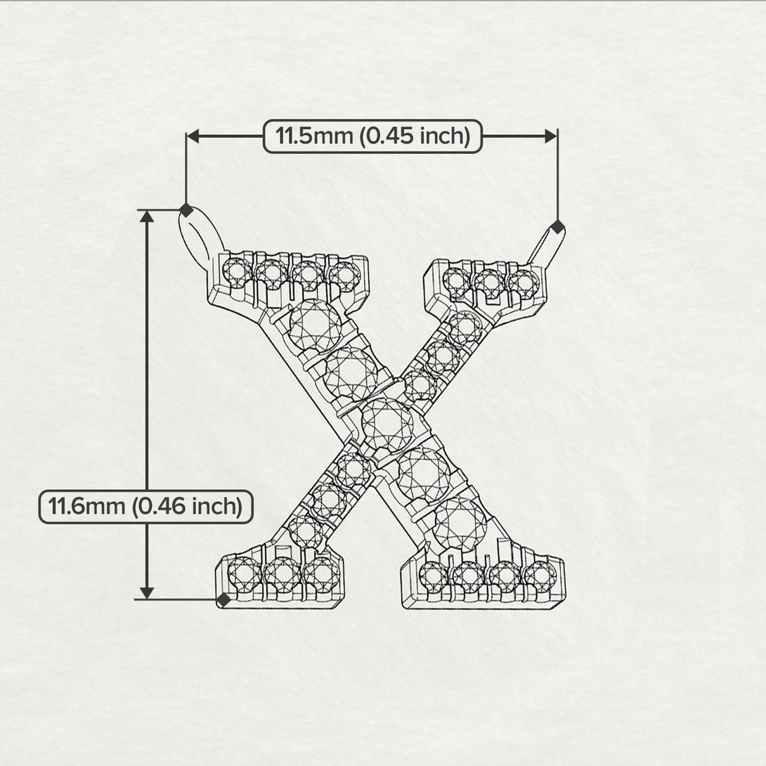 Diamond Gold Initial Necklace - X