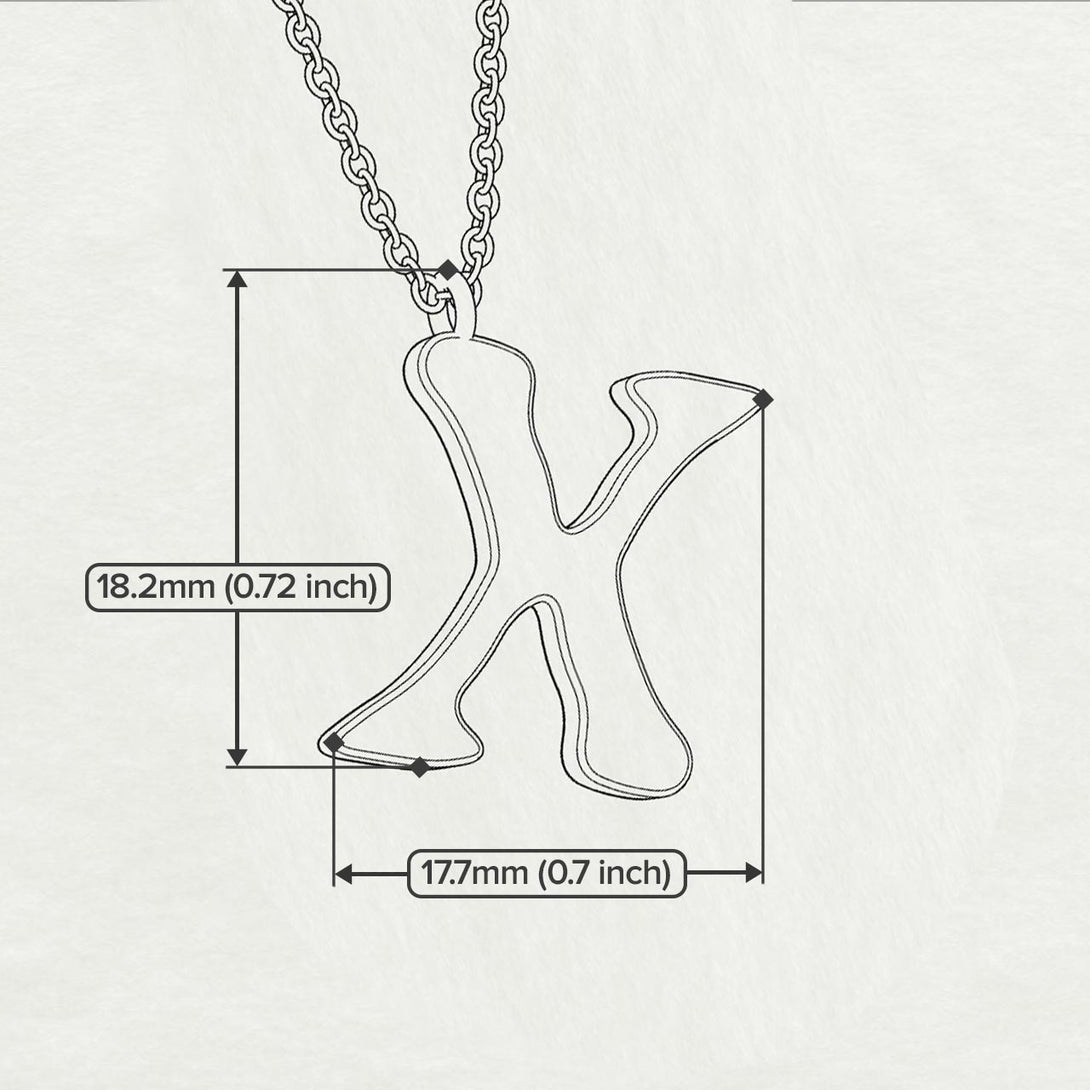X - Letter Name Necklace Initial Necklace
