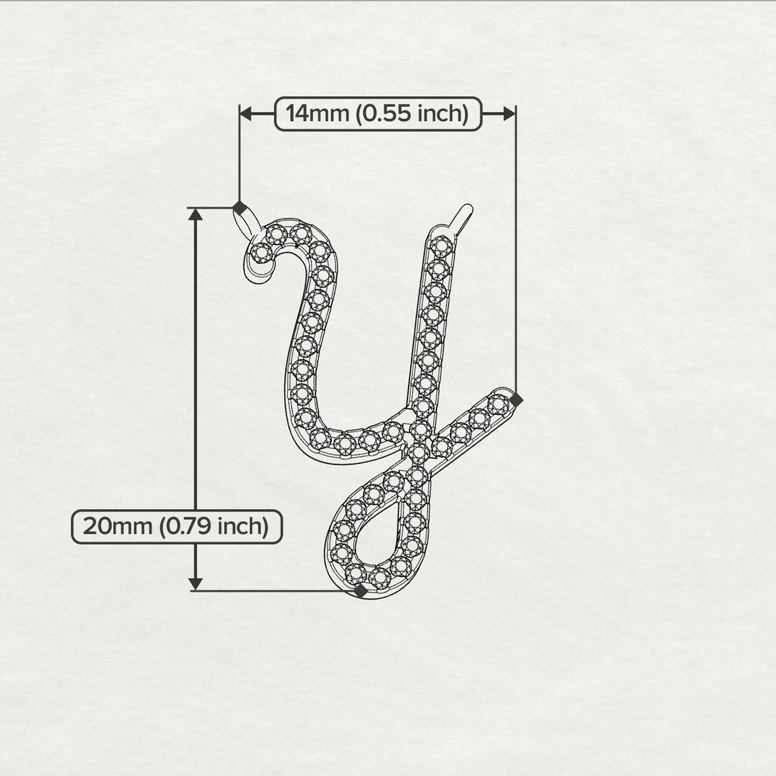 Black Diamond Gold Letter Necklace - Y