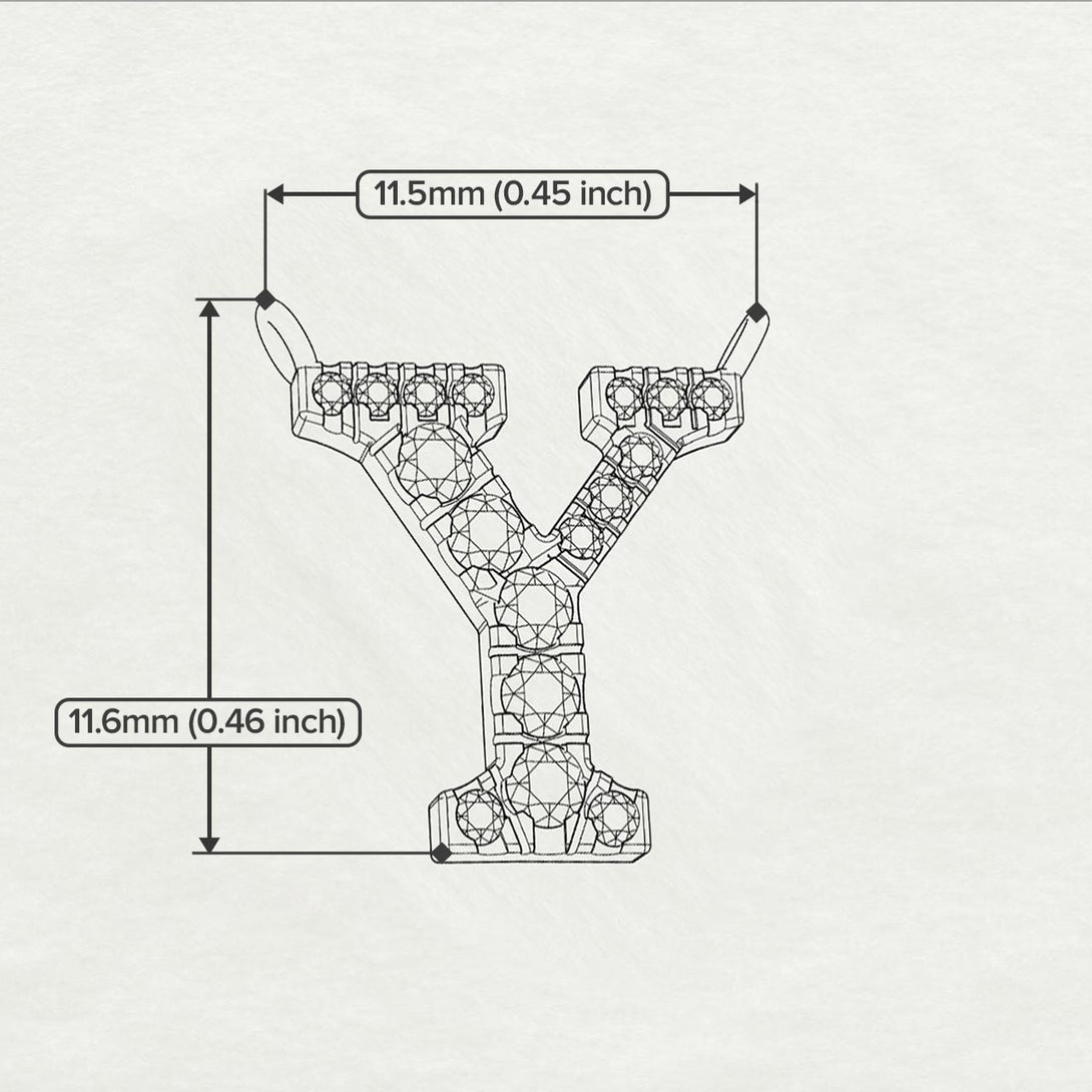 Diamond Gold Initial Necklace - Y