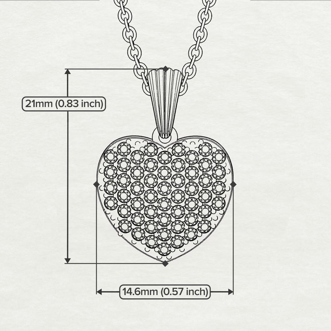 Ruby Pave Heart Pendant - Yasmin No. 10