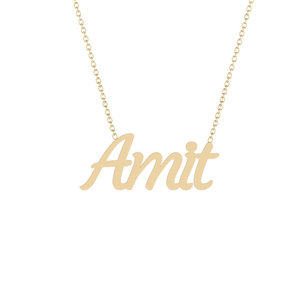 Gold Name Necklace - Amit