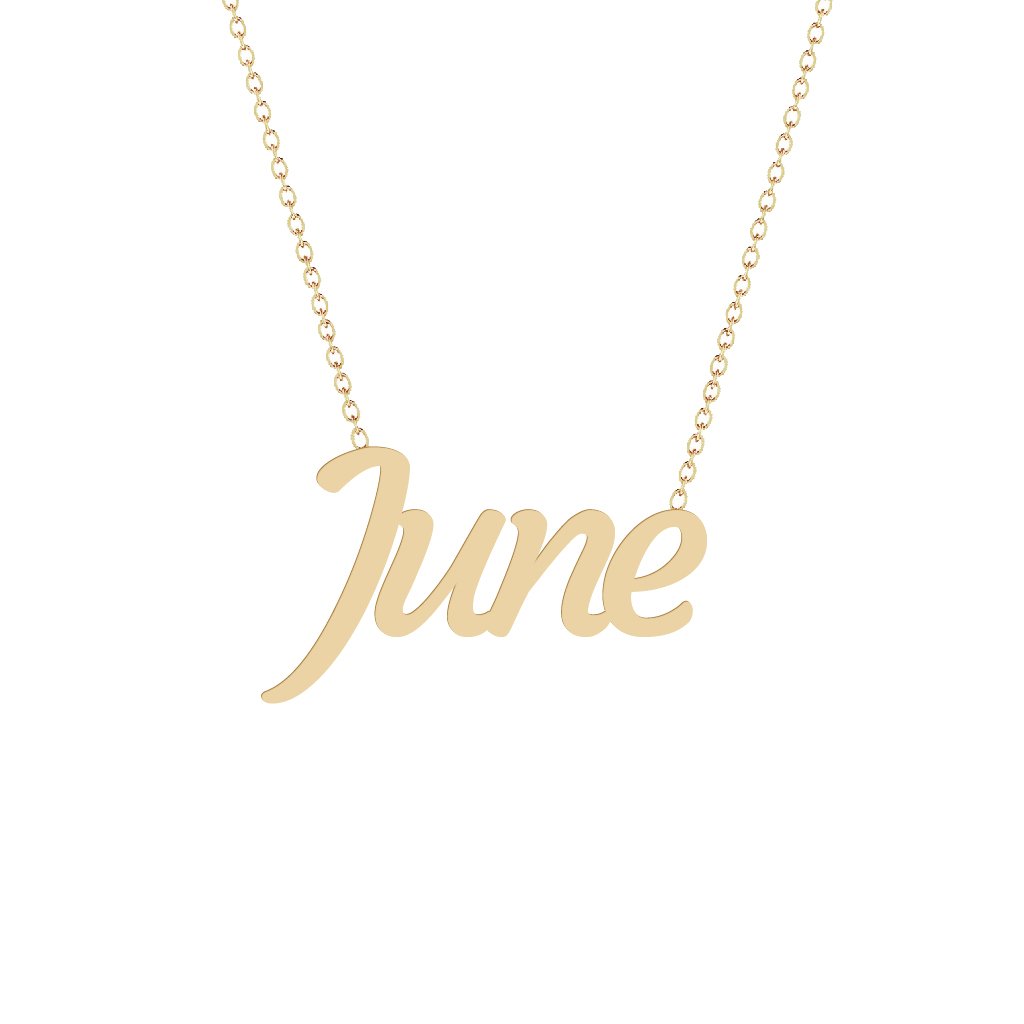 Gold Name Necklace - June