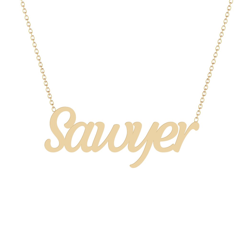 Gold Name Necklace - Sawyer