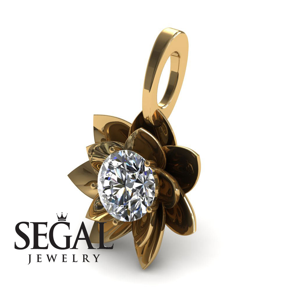 Lotus Flower Diamond Pendant - Lotus no. 1