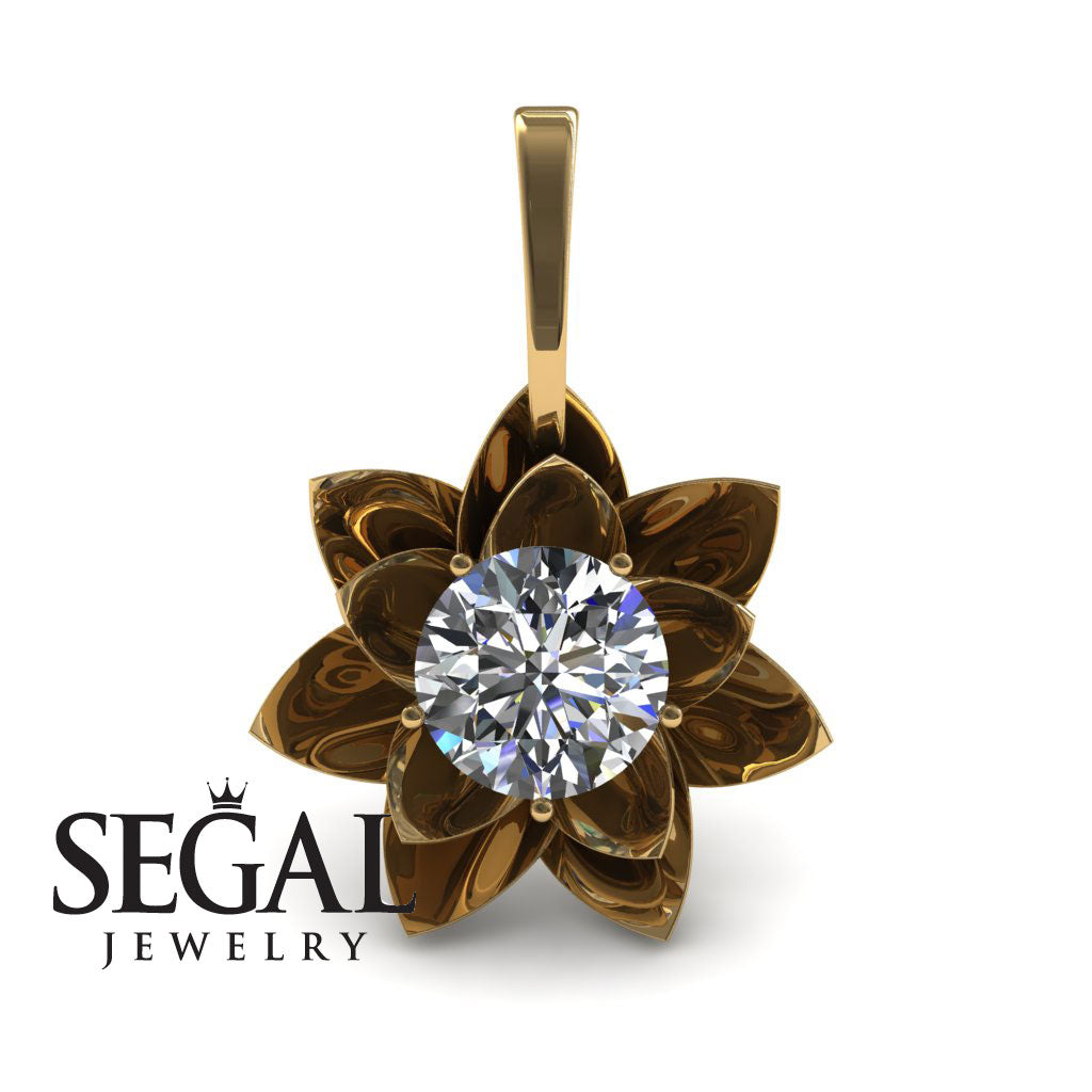 Lotus Flower Diamond Pendant - Lotus no. 1