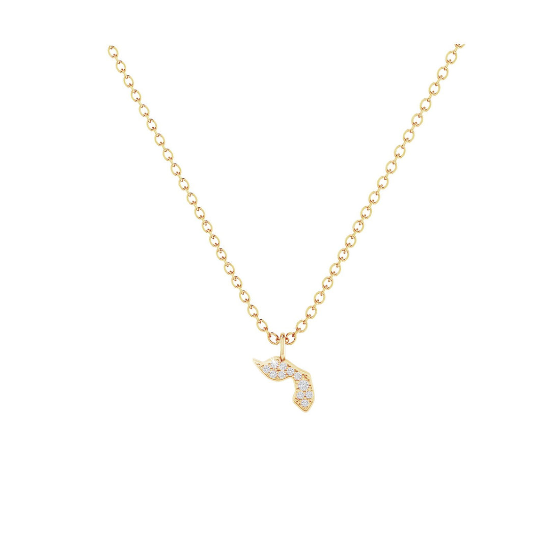 Yod - Hebrew Alef-Bet letter diamond Necklace - Yod letter