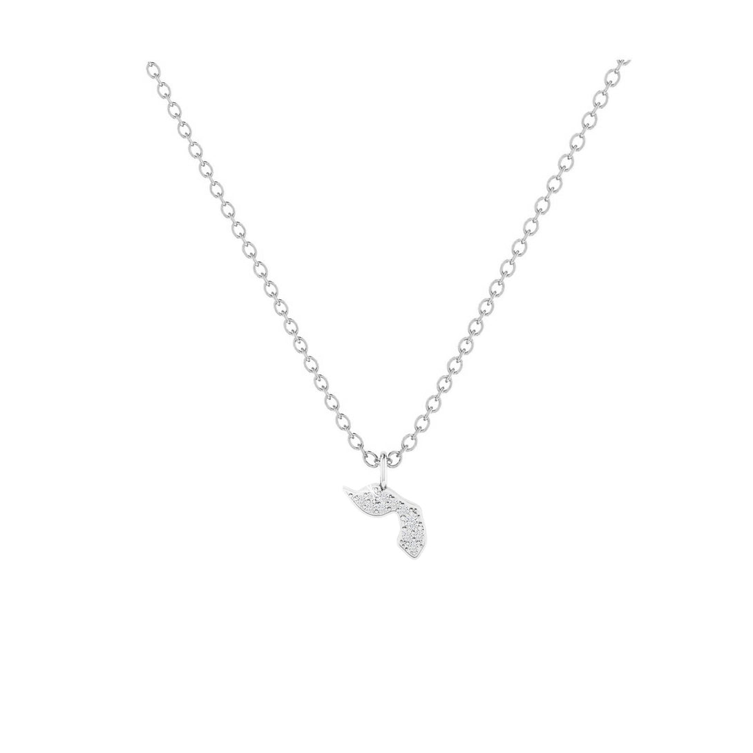 Yod - Hebrew Alef-Bet letter diamond Necklace - Yod letter