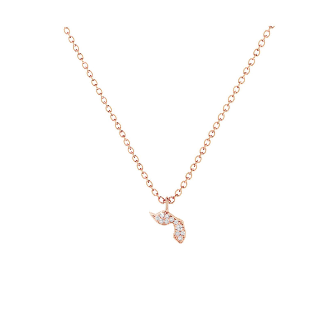 Yod - Hebrew Alef-Bet letter diamond Necklace - Yod letter