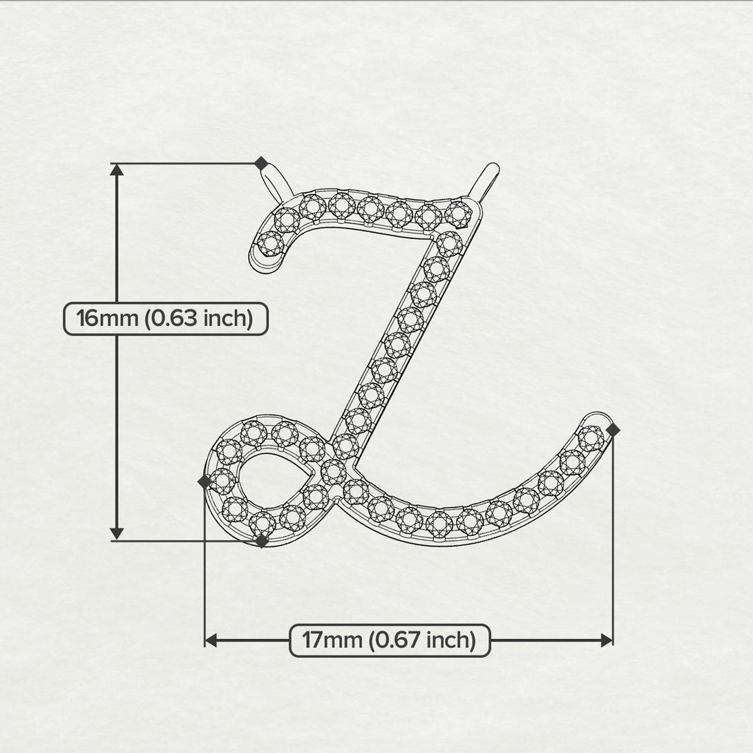 Diamond Gold Letter Necklace - Z