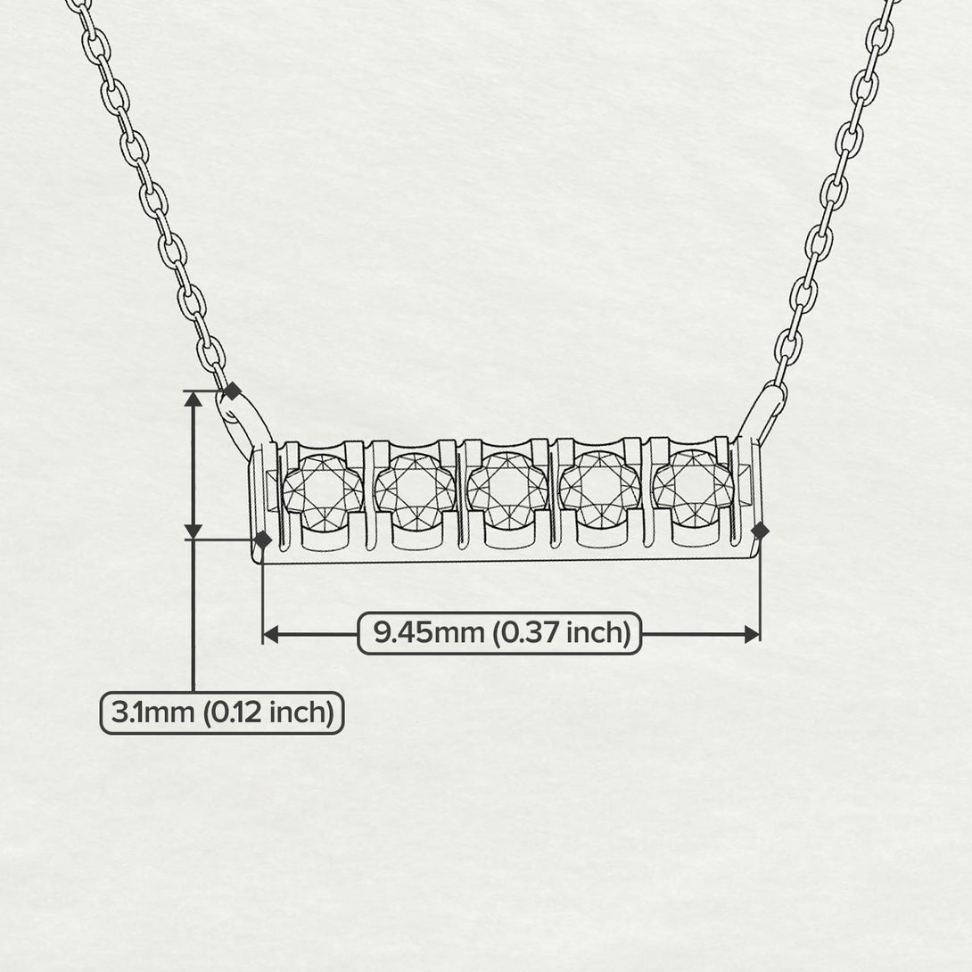 Small Black Diamond Necklace Bar With - Zahra No. 8