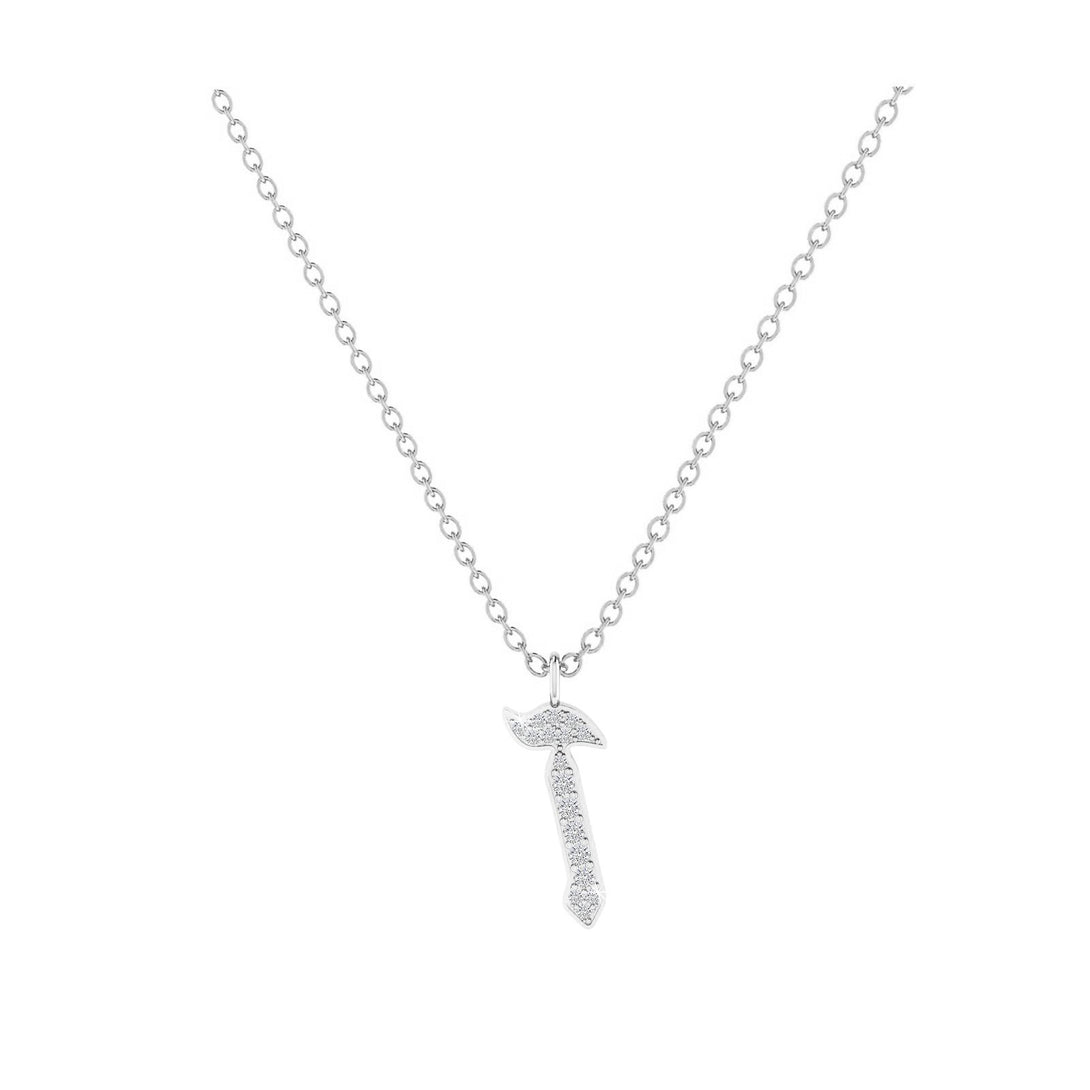 Zain - Hebrew Alef-Bet letter diamond Necklace - Z letter
